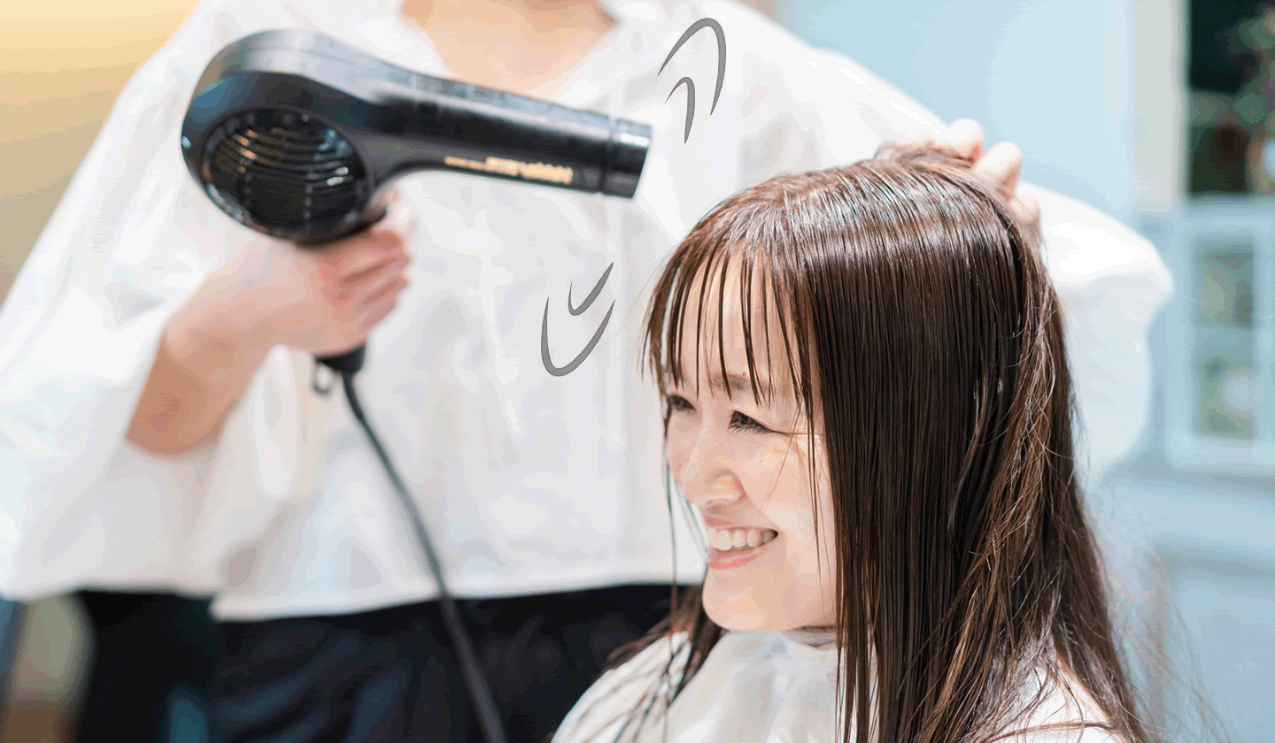 美容室でのドライヤー風景