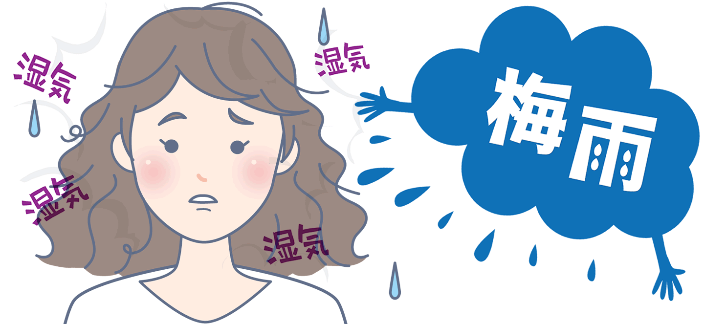 雨の日のクセ毛の説明１
