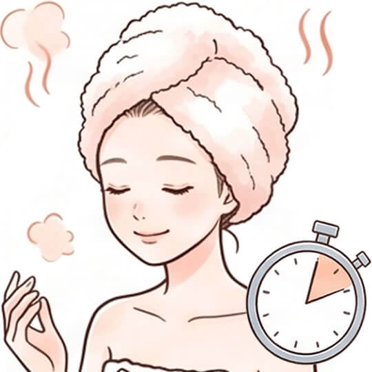ヘアマスクを髪になじませて時間を置く方法