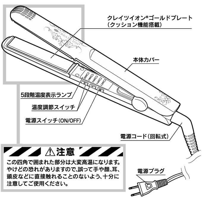 クレイツ クレイツイオンアイロン グレイスストレート｜美容室専売品の