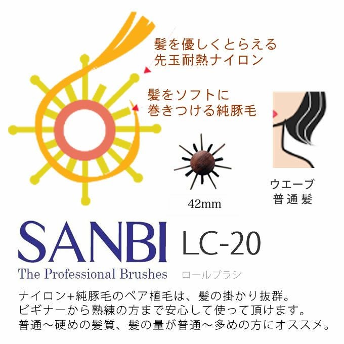 SANBI サンビー工業 ロールブラシ LC-20｜美容室専売品のナカノザ