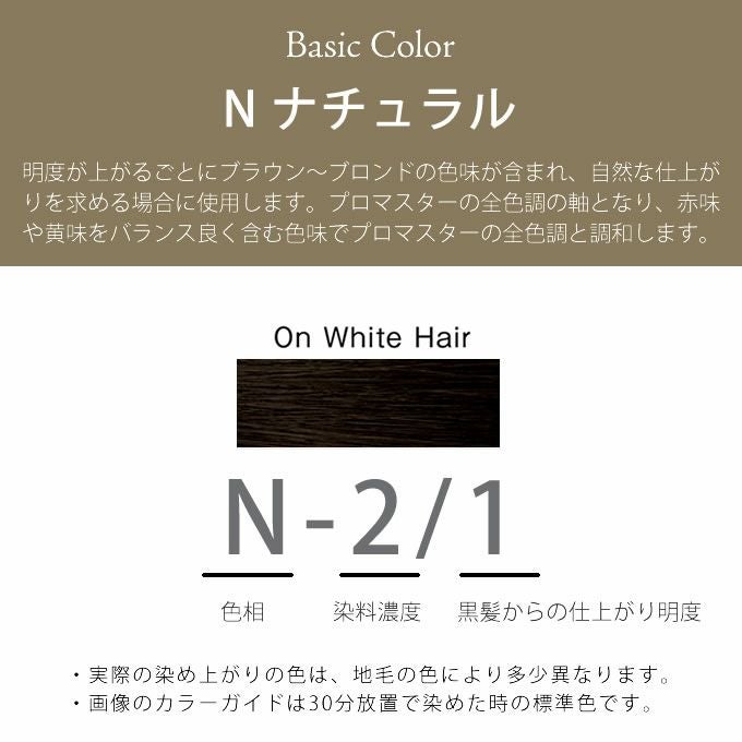 ホーユー プロマスター N-2/1 ナチュラル 80g 医薬部外品｜美容室専売