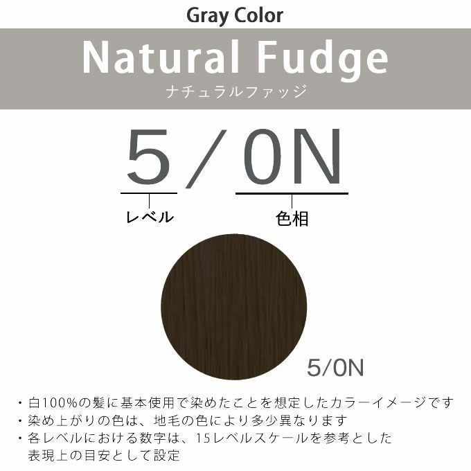 ナンバースリー ヒュウ グレイ カラー 5/ON ナチュラルファッジ 80g