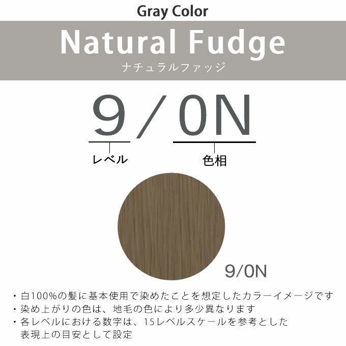 ナンバースリー ヒュウ グレイ カラー 9/ON ナチュラルファッジ 80g