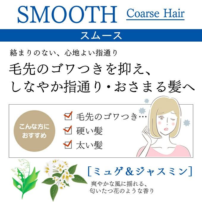 グローバルミルボン スムージング シャンプー コースヘア 500mL｜美容